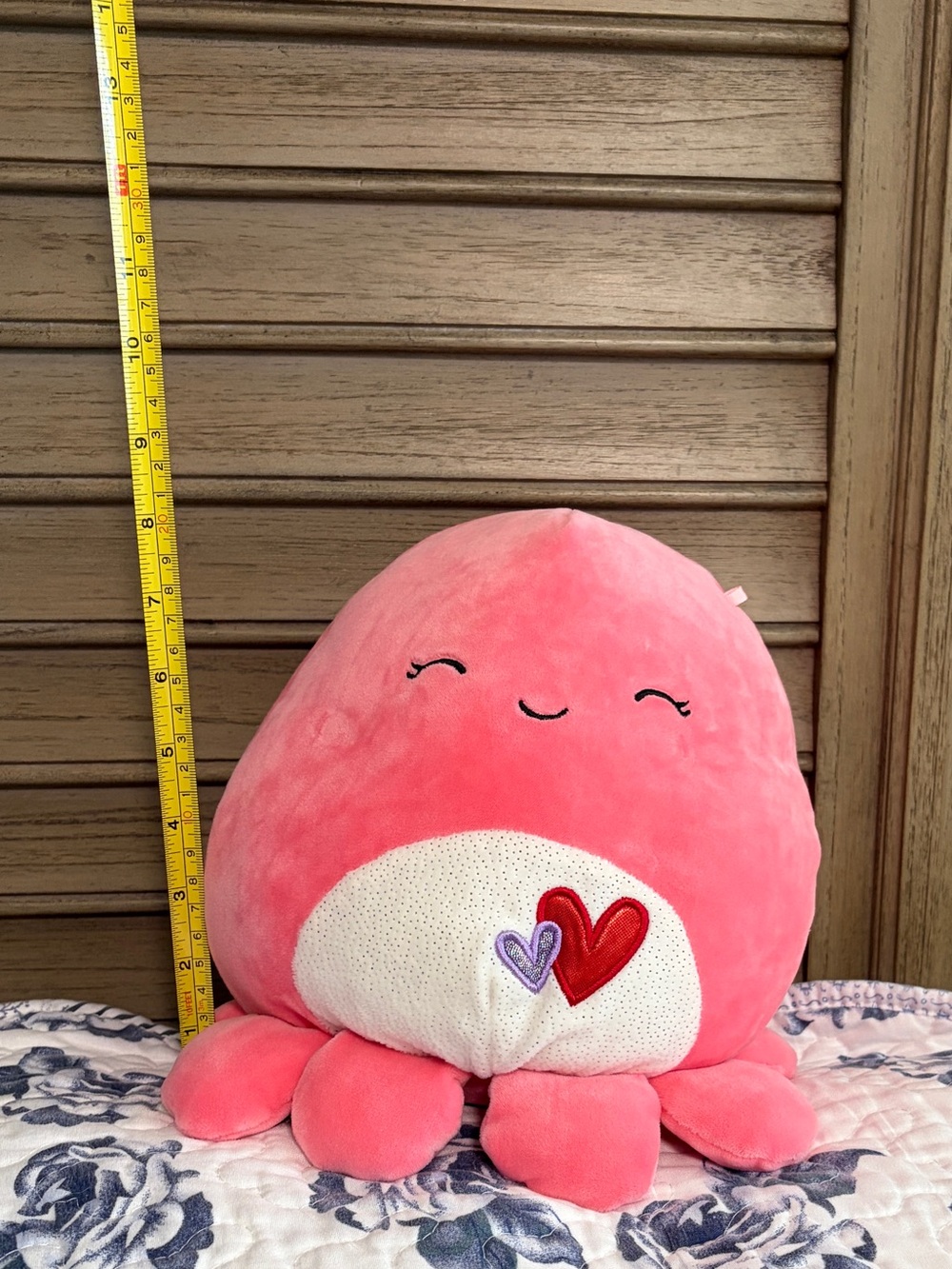 Squishmallows Pink Octopus Plush with Heart Patch